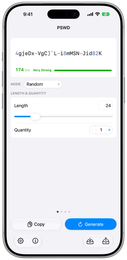 PSWD Screenshot